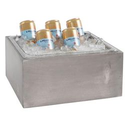Cal-Mil 3360-10-110 Rectangular Ice Housing w/ Clear Ice Tub - 13"W x 11"D x 6"H, Pine Wood, Gray Wash
