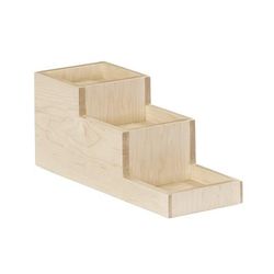 Cal-Mil 3665-71 3 Tier Bottle Display Riser - 4 1/2" x 14" x 6"H, Maple Wood, Beige