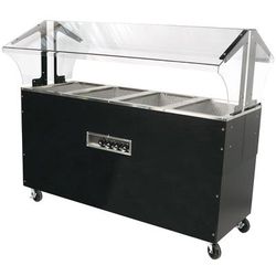 Advance Tabco B4-120-B-S-SB 62 7/16" Hot Food Table w/ 4 Wells & Enclosed Base, 120v, Black