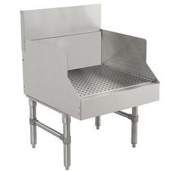 Advance Tabco PRGS-19-18 18" Recessed Glass Shelf, Pitch w/ Drain, 24" Front To Back, Stainless Steel