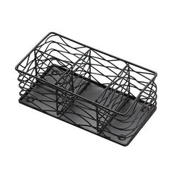 American Metalcraft BNCB84 3 Compartment Rectangular Condiment Caddy - Wire, Black