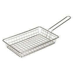 American Metalcraft MRECBSKT Rectangular Grid Basket, Stainless, Silver