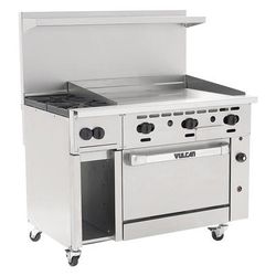Vulcan 48C-2B36GT LP 48" 2 Burner Commercial Gas Range w/ Griddle & Convection Oven, Liquid Propane, LP Gas, Stainless Steel, Gas Type: LP
