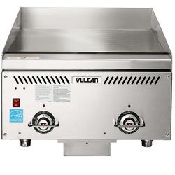 Vulcan VCCG24-IS LP 24" Gas Commercial Griddle w/ Thermostatic Controls - 1" Steel Plate, Liquid Propane, Infrared Burners, 48,000 BTU, Stainless Steel, Gas Type: LP