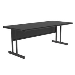 Correll CS3048-07-09-09 Rectangular Desk Height Work Station, 48"W x 30"D - Black Granite/Black T-Mold