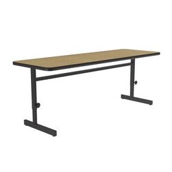 Correll CSA2472-16-09-09 Desk Height Work Station, 1 1/4" Top, Adjust to 29", 72" x 24", Fusion Maple/Black, Brown
