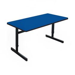 Correll CSA2472-37 Desk Height Work Station, 1 1/4" Top, Adjust to 29", 72" x 24", Blue/Black