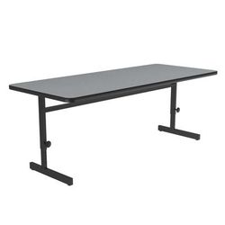 Correll CSA3048-15-09-09 Rectangular Adjustable Height Work Station, 48"W x 30"D - Gray Granite/Black T-Mold