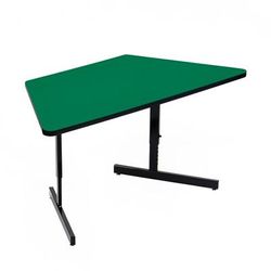 Correll CSA3060TR-39 Desk Height Work Station, 1 1/4" Top, Adjust to 29", 60" x 30", Green/Black