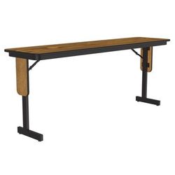 Correll SP1896PX-06 18 x 96" Panel Leg Seminar and Training Table, 29" H, Oak/Black