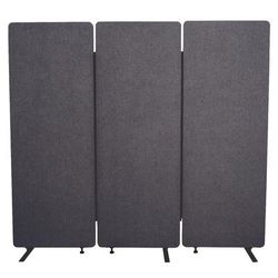 Luxor RCLM7266ZSG 3 Panel Acoustic Room Divider - 72"W x 66"H, Slate Gray
