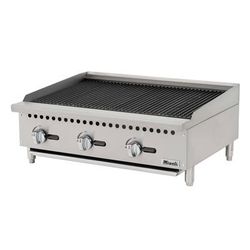 Migali C-RB36 36" Natural Gas Charbroiler w/ Cast Iron Grates, 105,000 BTU, Stainless Steel, Gas Type: NG