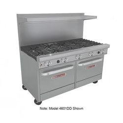 Southbend 4601DD-4TR Ultimate 60" 2 Burner Commercial Gas Range w/ Griddle & (2) Standard Ovens, Liquid Propane, 2 Open Burners w/ Griddle, 2 Standard Ovens, Stainless Steel, Gas Type: LP