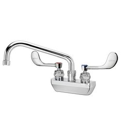 Krowne 14-408L-W-F2 Wall Mount Faucet w/ 8" Swing Spout & VR Wrist Action Handles - 4" Centers, 1.5 GPM