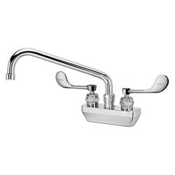 Krowne 14-410L-W-G4 Wall Mount Faucet w/ 10" Swing Spout & VR Wrist Action Handles - 4" Centers, 1.5 GPM