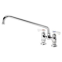 Krowne 15-414L-L-E4 Raised Deck Mount Faucet w/ 14" Swing Spout & Lever Handles - 4" Centers, 1.5 GPM