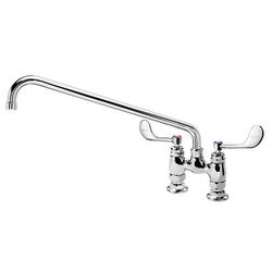 Krowne 15-416L-W-E4 Raised Deck Mount Faucet w/ 16" Swing Spout & VR Wrist Action Handles - 4" Centers, 1.5 GPM