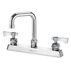 Krowne 15-530L-L-G4 Deck Mount Faucet w/ 4 1/2" Double Bend Spout & Lever Handles - 8" Centers, 1.5 GPM