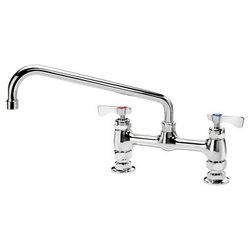 Krowne 15-812L-L-E5 Raised Deck Mount Faucet w/ 12" Swing Spout & Lever Handles - 8" Centers, 1.8 GPM