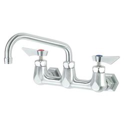 Krowne DX-806 Wall Mount Faucet w/ 6" Swing Spout - 8" Centers, Stainless Steel