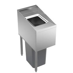 Krowne KR24-T14L Under Bar Trash Unit for Slim Jim - Lift-Up Door, 14" x 24", Left Legs, 3.7 Gallon, Stainless Steel