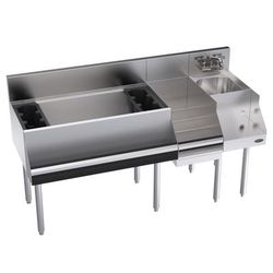 Krowne KR24-W60D-10 60" Royal 1800 Series Cocktail Station w/ 110 lb Ice Bin, Stainless Steel