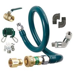 Krowne M12548K9 48" Gas Connector Kit w/ 1 1/4" Female/Male Couplings, PVC-Coated Stainless Steel
