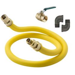 Krowne S7536K 36" Stationary Gas Connector Kit w/ 3/4" Female/Male Couplings, 36" Long, Packed in Color Box, Stainless Steel