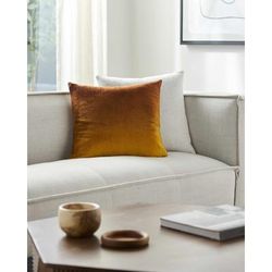 Sachi 20" Square Modern Mustard/Dark Red Throw Pillow - Boutique Rugs