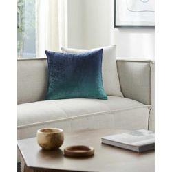 Sachi 18" Square Modern Light Green/Navy Throw Pillow - Boutique Rugs