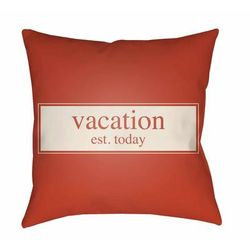 Rumba 20" Square Modern Pearl/Dark Brown/Dark Coral Outdoor Throw Pillow - Boutique Rugs
