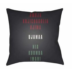 Ronna 18" Square Modern Onyx/Light Silver/Black/Ink/Charcoal Outdoor Throw Pillow - Boutique Rugs