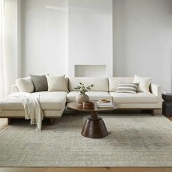 Karan 22" Square Modern Brick Red/Ash/Pearl/Off White/Tan Throw Pillow - Boutique Rugs