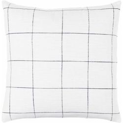 Lilah 18" Square Cottage Cotton Off White Throw Pillow - Boutique Rugs