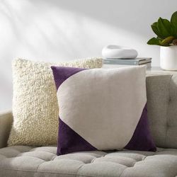 Luigi 22" Square Modern Cotton Plum/Peach Throw Pillow - Boutique Rugs