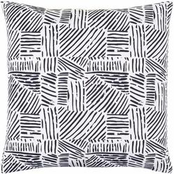 Javes 20" Square Black/Off White Throw Pillow - Boutique Rugs