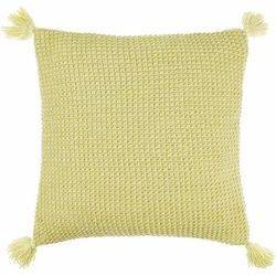 Maeve 20" Square Cottage Wool Beige/Desert Tan/Light Wood/Brick Red Throw Pillow - Boutique Rugs