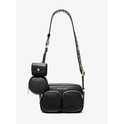 Michael Kors Jet Set Medium Leather Crossbody Bag with Case for Apple Airpods Pro® Black One Size