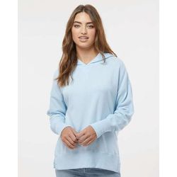 MV Sport W23720 Women's French Terry Hooded Sweatshirt in Arctic Blue size XL | Cotton/Polyester Blend