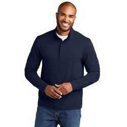 Port Authority K829 Fairway Stretch 1/4-Zip in River Blue Navy size Large | Cotton Blend