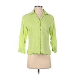 Talbots Long Sleeve Button Down Shirt: Green Tops - Women's Size 4