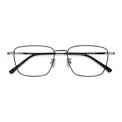 Unisex s rectangle Black Gunmetal Titanium Prescription eyeglasses - Eyebuydirect s Lorem