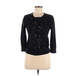 Cable & Gauge Cardigan Sweater: Black - Women's Size Medium