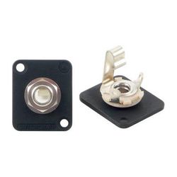 Switchcraft 1/4" Panel Mount Mono Jack (Black, Non-Locking) E11BPKG