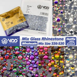 VDD Wholesale SS6-SS30 Hotfix Mix Size Glass Rhinestone Crystal Flat Back High Quality Strass Stones For DIY Clothes Accessories
