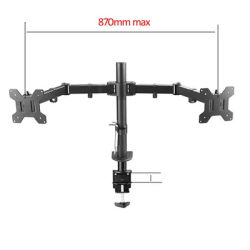 MS02-II Desktop Clamping Full Motion 360 Degree Dual Monitor Holder 10"-27"clamp base Monitor Mount Arm Loading 9.9kgs PC stand