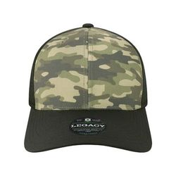 LEGACY REMPA Reclaim Mid-Pro Adjustable Cap in Dark Olive Greenuflage/Black | Polyester/Spandex Blend