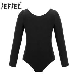 IEFiEL Ballet Tutu Dress maniche lunghe Spandex ginnastica body body Dancewear ragazze Ballet Jersey