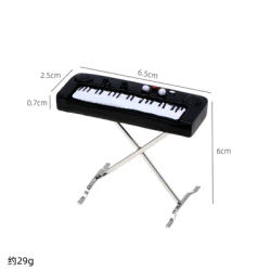 1Pcs Dollhouse Miniature Metal Electronic Organ Keyboard Mini Piano Model Simulation Furniture Musical Instrument Adornment