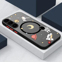 For Magsafe Wireless Charging Astronaut Case For Samsung Galaxy S25 Edge S25 S24 S23 Ultra S24 FE A15 A55 A54 A56 A14 Hard Cover